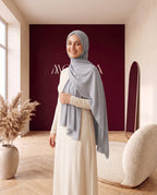 Jersey-Hijab Hellgrau – Nahansicht