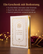 Koran Arabisch-Deutsch in Weiss mit Goldschnitt und Praegung - Al-Quran al-Karim von Molora